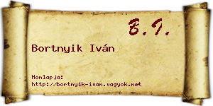 Bortnyik Iván névjegykártya